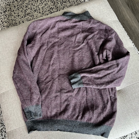 Men’s Burgundy and Gray Crewneck Sweater - Picture 2 of 5